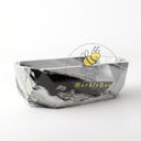 Marble bathtub | Geometric faceted design | 70.87 Inch Length | Panda White
