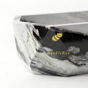 Marble bathtub | Geometric faceted design | 70.87 Inch Length | Panda White