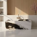 Marble bathtub | Bold Black Veining | 70.87 Inch Length | Panda White