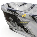 Marble bathtub | Hand-carved rose design | 70.87 Inch Length | Panda White