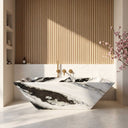 Stone bathtub | geometric angular corner | 71 Inch Length | Panda White