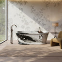 Marble bathtub | ring handle detail | 70.87 Inch Length | Panda White