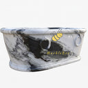Marble bathtub | ring handle detail | 70.87 Inch Length | Panda White
