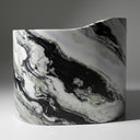 Stone tub | Asymmetrical black veining | 47.24 Inch Length | Panda White