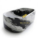 Marble bathtub | Honed oval freestanding | 70.87" Length | Panda White