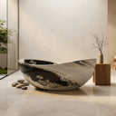 Stone bathtub | Organic Boat Shape | 70.87 Inch Length | Panda White