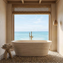 Marble bathtub in Pearl Linen limestone - Image 2