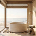 Marble bathtub  in Pearl Linen limestone - Image 2