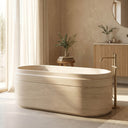 Marble tub in Pearl Linen limestone - Image 3