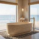 Marble tub in Pearl Linen limestone - Image 2