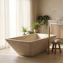 Marble bathtub in Pearl Linen limestone - Image 3