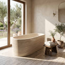 Marble bathtub in Pearl Linen limestone - Image 2