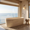 Marble bathtub in Pearl Linen limestone - Image 3