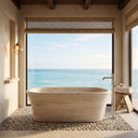 Marble bathtub in Pearl Linen limestone - Image 2