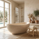 Marble bathtub in Pearl Linen limestone - Image 2