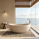 Marble bathtub in Pearl Linen limestone - Image 3