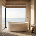 Marble bathtub in Pearl Linen limestone - Image 2