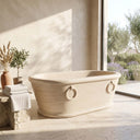 Marble bathtub in Pearl Linen limestone - Image 2