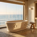 Marble bathtub in Pearl Linen limestone - Image 3