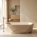 Marble bathtub in Pearl Linen limestone - Image 2