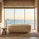 Marble bathtub in Pearl Linen limestone - Image 2