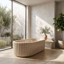 Marble bathtub in Pearl Linen limestone - Image 2