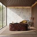 Marble bathroom tub in Rosso Lepanto - Image 1