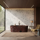 Marble bathroom tub in Rosso Lepanto - Image 1