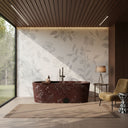 Marble bathroom tub in Rosso Lepanto - Image 1