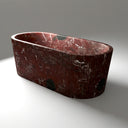 Marble bathroom tub in Rosso Lepanto - Image 2