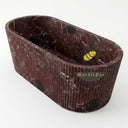 Marble bathroom tub in Rosso Lepanto - Image 3