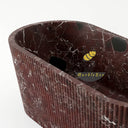 Marble bathroom tub in Rosso Lepanto - Image 5