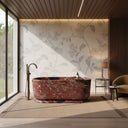 Marble bathroom tub in Rosso Lepanto - Image 1