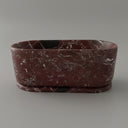 Marble bathroom tub in Rosso Lepanto - Image 2