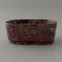 Marble bathroom tub in Rosso Lepanto - Image 2