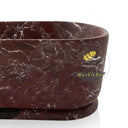 Marble bathroom tub in Rosso Lepanto - Image 4