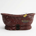 Red Marble Bathtub in Rosso Lepanto - Image 6