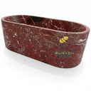 Marble tub in Rosso Lepanto - Image 6
