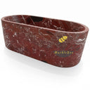 Marble tub in Rosso Lepanto - Image 6