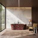 Marble bathroom tub in Rosso Lepanto - Image 2