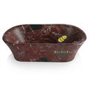 Marble bathroom tub in Rosso Lepanto - Image 3