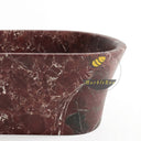Marble bathroom tub in Rosso Lepanto - Image 4
