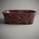 Marble bathroom tub in Rosso Lepanto - Image 6