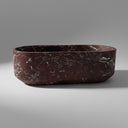Marble bathroom tub in Rosso Lepanto - Image 2