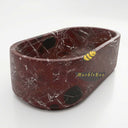 Marble bathroom tub in Rosso Lepanto - Image 3