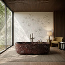 Marble bathroom tub in Rosso Lepanto - Image 1