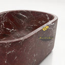Marble bathroom tub in Rosso Lepanto - Image 6