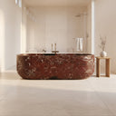 Solid Marble bathtub in Rosso Lepanto - Image 2
