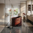 Marble soaking tub in Rosso Lepanto - Image 1