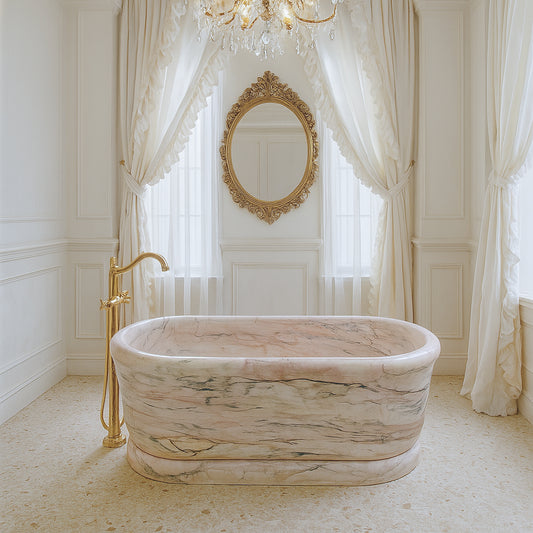 Unique Calacatta Rosa Marble Bathtub